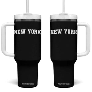 New York Vintage Varsity Sports Tumbler With Handle State Pride TS10 One Size: 40 oz Black Print Your Wear
