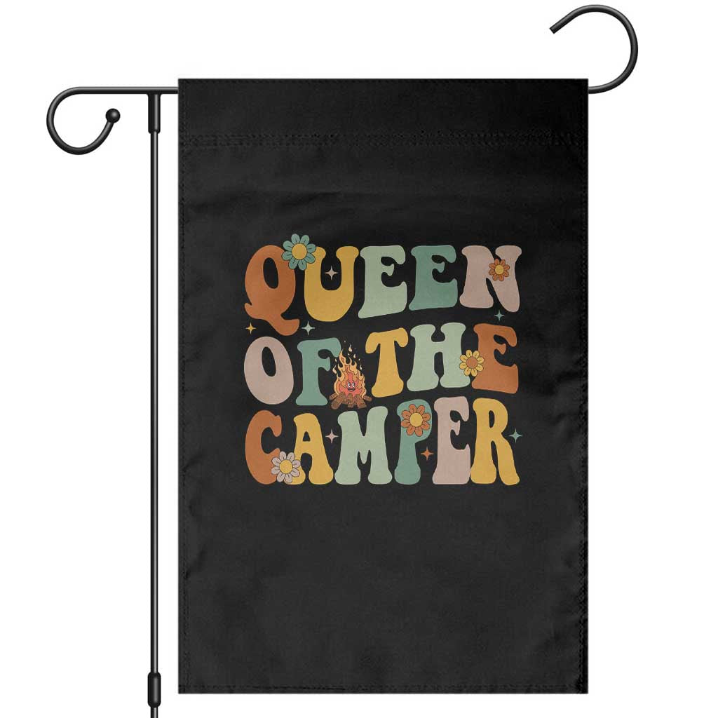 Camper Queen Garden Flag Retro Groovy Funny Women Girls RV Camping Lovers TS10 Black Print Your Wear