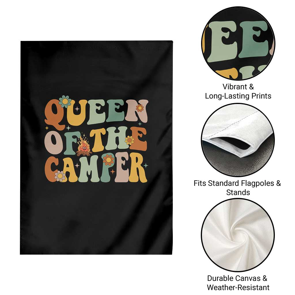 Camper Queen Garden Flag Retro Groovy Funny Women Girls RV Camping Lovers TS10 Print Your Wear