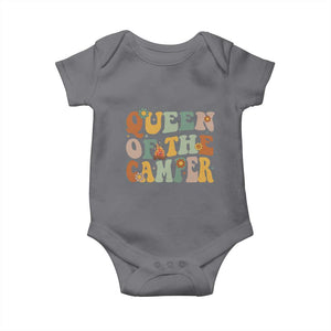 Camper Queen Baby Onesie Retro Groovy Funny Women Girls RV Camping Lovers TS10 Charcoal Print Your Wear