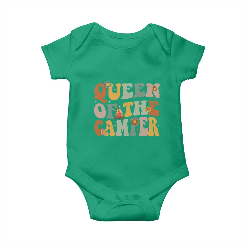 Camper Queen Baby Onesie Retro Groovy Funny Women Girls RV Camping Lovers TS10 Irish Green Print Your Wear