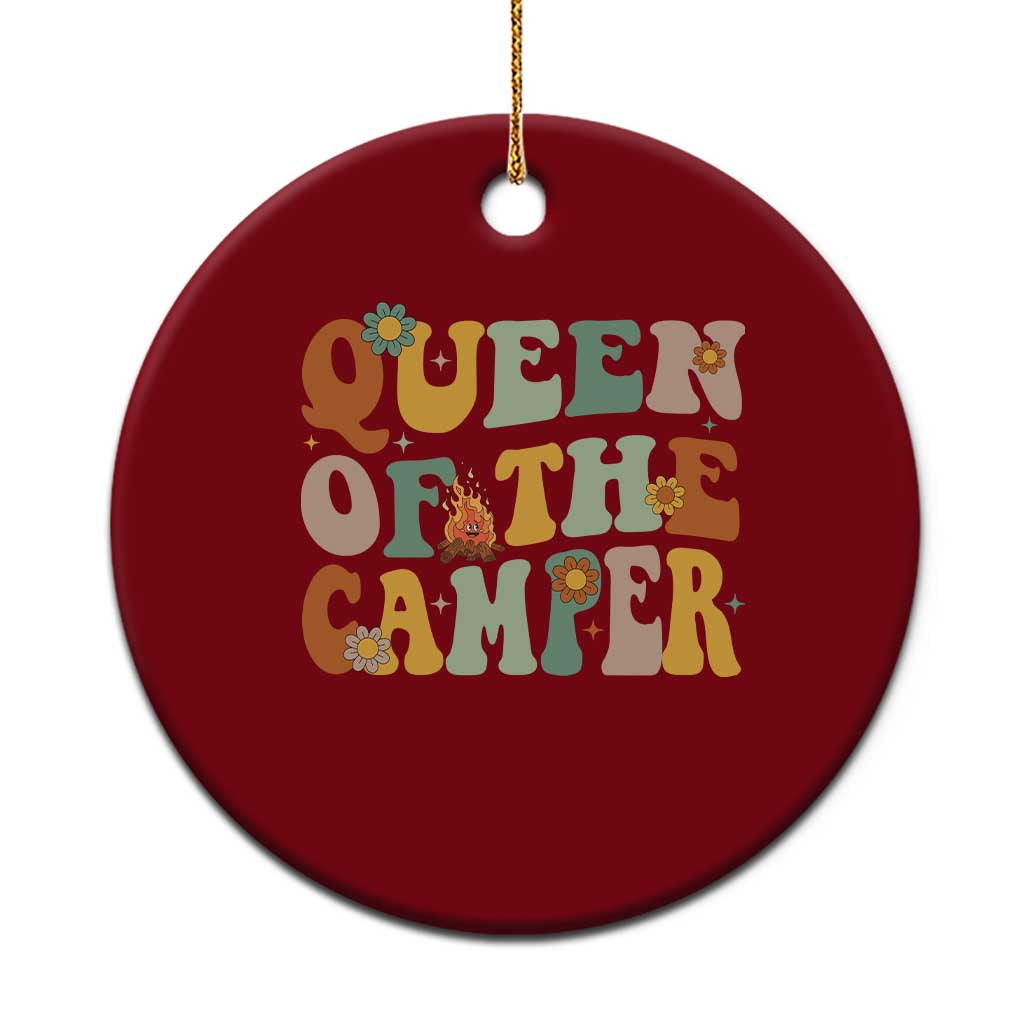 Camper Queen Ceramic Ornament Retro Groovy Funny Women Girls RV Camping Lovers TS10 1pc Red Print Your Wear