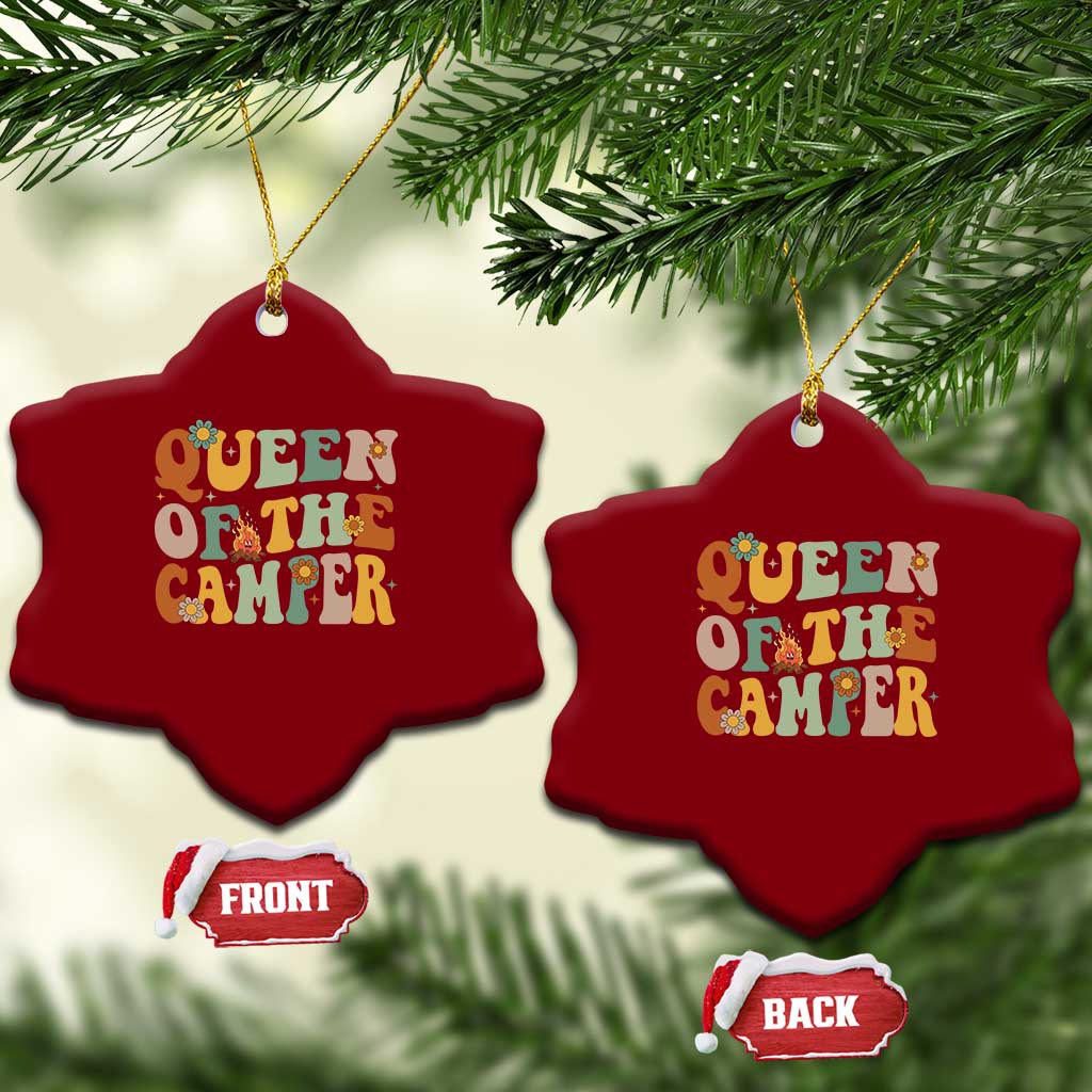 Camper Queen Ceramic Ornament Retro Groovy Funny Women Girls RV Camping Lovers TS10 Print Your Wear