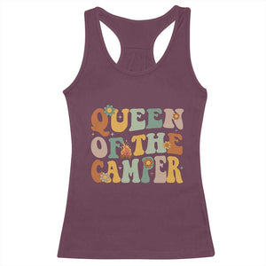 Camper Queen Racerback Tank Top Retro Groovy Funny Women Girls RV Camping Lovers TS10 Maroon Print Your Wear