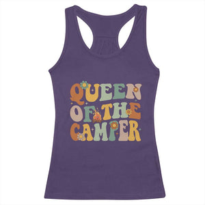 Camper Queen Racerback Tank Top Retro Groovy Funny Women Girls RV Camping Lovers TS10 Purple Print Your Wear