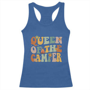 Camper Queen Racerback Tank Top Retro Groovy Funny Women Girls RV Camping Lovers TS10 Royal Blue Print Your Wear