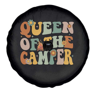 Camper Queen Spare Tire Cover Retro Groovy Funny Women Girls RV Camping Lovers TS10 Print Your Wear