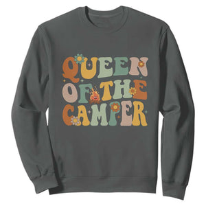 Camper Queen Sweatshirt Retro Groovy Funny Women Girls RV Camping Lovers TS10 Dark Heather Print Your Wear