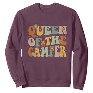 Camper Queen Sweatshirt Retro Groovy Funny Women Girls RV Camping Lovers TS10 Maroon Print Your Wear