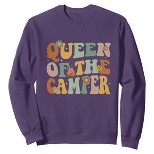 Camper Queen Sweatshirt Retro Groovy Funny Women Girls RV Camping Lovers TS10 Purple Print Your Wear