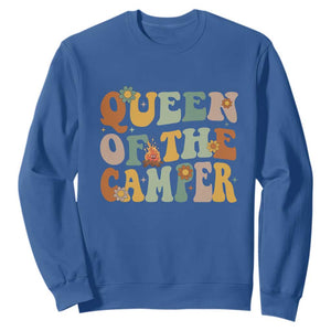 Camper Queen Sweatshirt Retro Groovy Funny Women Girls RV Camping Lovers TS10 Royal Blue Print Your Wear