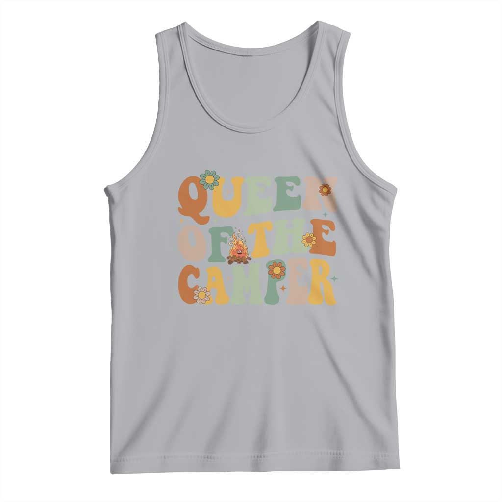 Camper Queen Tank Top Retro Groovy Funny Women Girls RV Camping Lovers TS10 Athletic Heather Print Your Wear