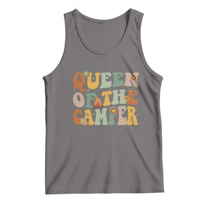 Camper Queen Tank Top Retro Groovy Funny Women Girls RV Camping Lovers TS10 Deep Heather Print Your Wear