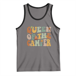 Camper Queen Tank Top Retro Groovy Funny Women Girls RV Camping Lovers TS10 Deep Heather Black Print Your Wear