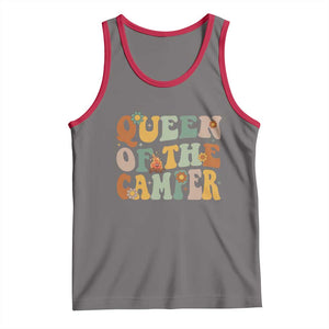Camper Queen Tank Top Retro Groovy Funny Women Girls RV Camping Lovers TS10 Deep Heather Red Print Your Wear
