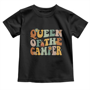Camper Queen Toddler T Shirt Retro Groovy Funny Women Girls RV Camping Lovers TS10 Black Print Your Wear