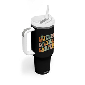 Camper Queen Tumbler With Handle Retro Groovy Funny Women Girls RV Camping Lovers TS10 Print Your Wear