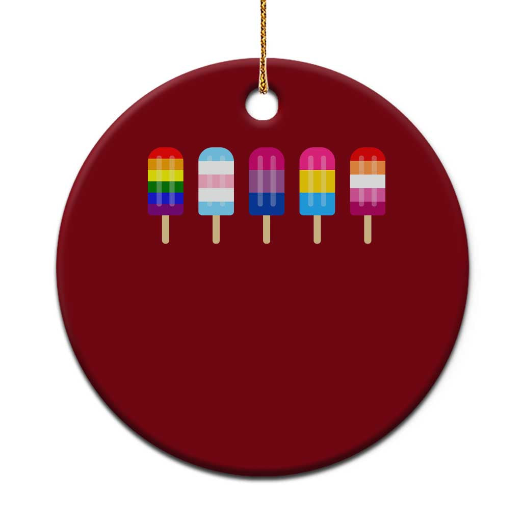 LGBT Rainbow Popsicles Ceramic Ornament Summer Ice Cream LGBTQ Pride Ally TS10 1pc Red Print Your Wear
