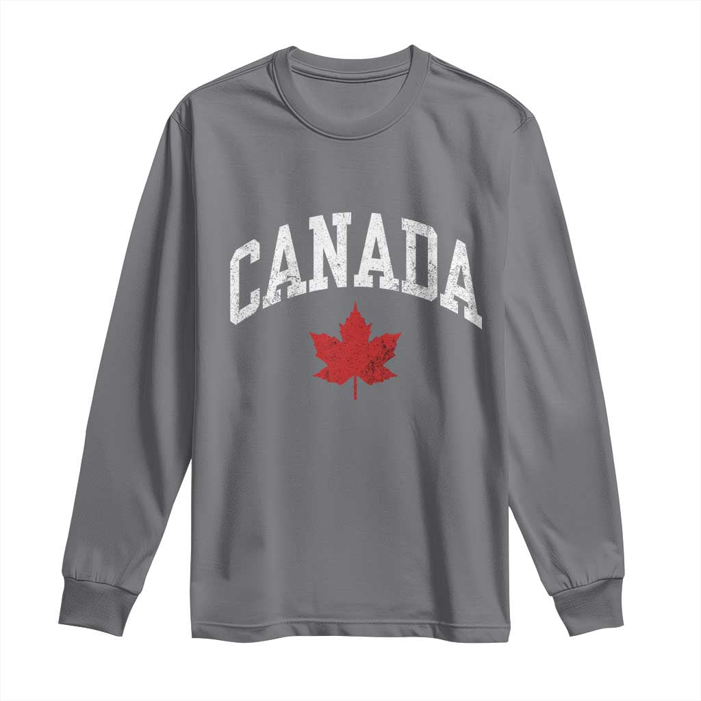 Canada Maple Leaf Long Sleeve Shirt Canadian Pride TS10 Charcoal Print Your Wear