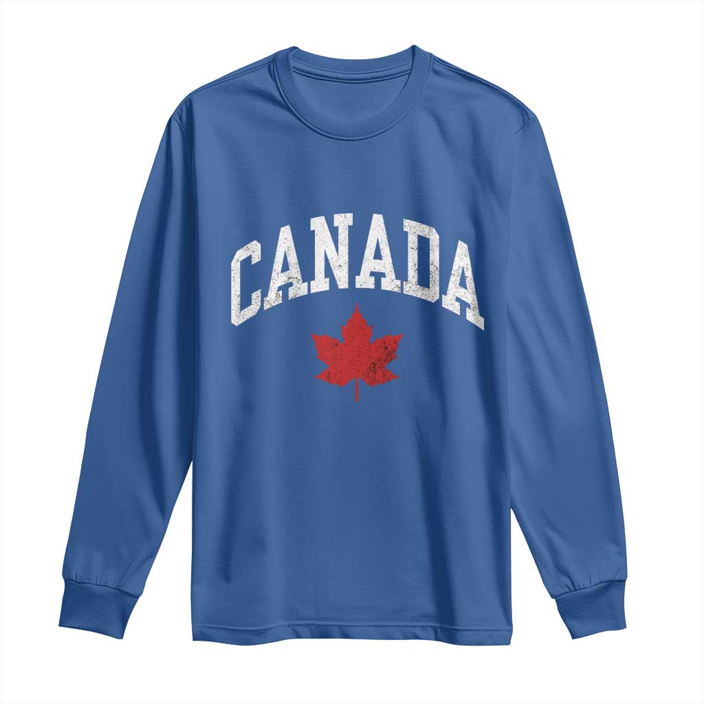 Canada Maple Leaf Long Sleeve Shirt Canadian Pride TS10 Royal Blue Print Your Wear