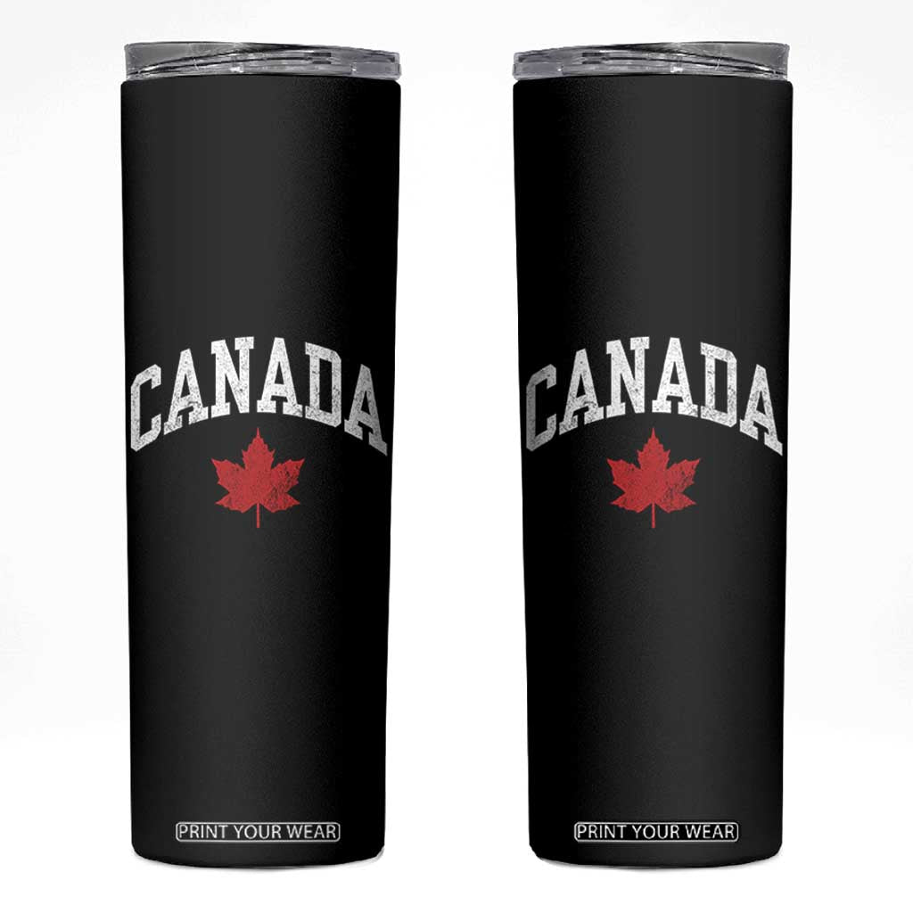 Canada Maple Leaf Skinny Tumbler Canadian Pride TS10 Black Print Your Wear