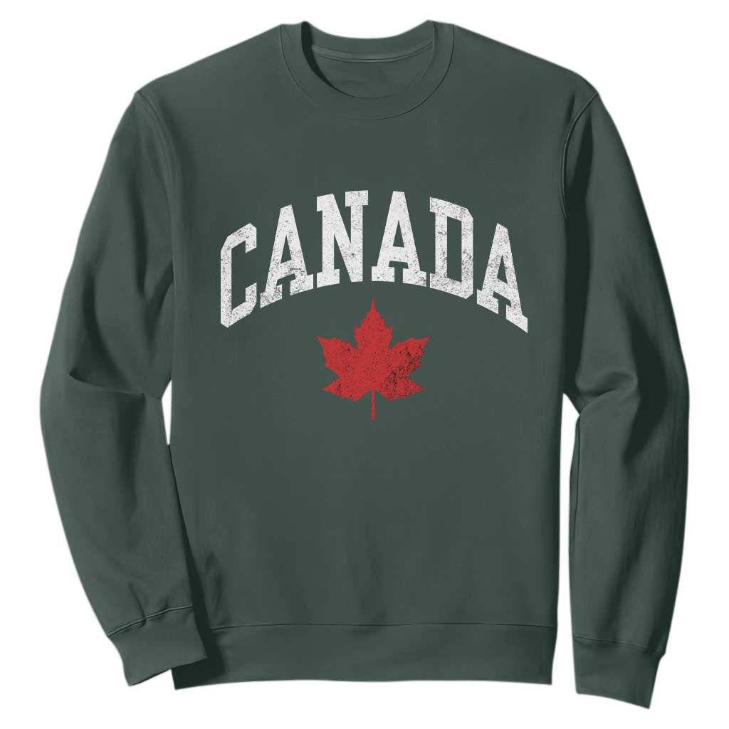 Canada Maple Leaf Sweatshirt Canadian Pride TS10 Dark Forest Green Print Your Wear