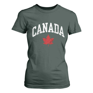 Canada Maple Leaf T Shirt For Women Canadian Pride TS10 Dark Forest Green Print Your Wear
