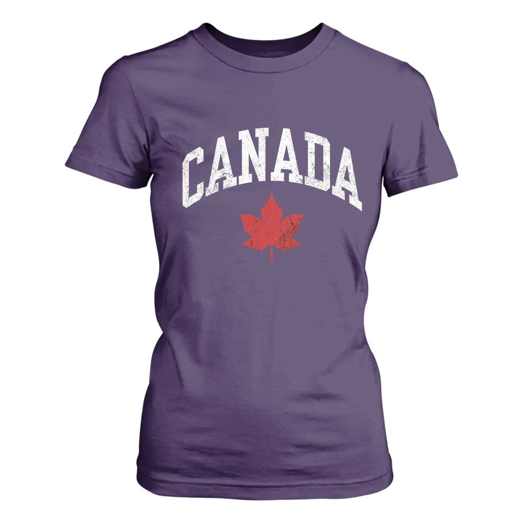 Canada Maple Leaf T Shirt For Women Canadian Pride TS10 Purple Print Your Wear