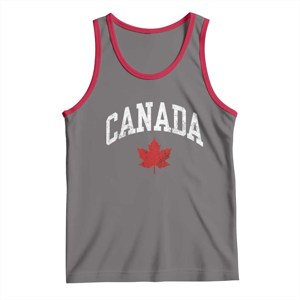 Canada Maple Leaf Tank Top Canadian Pride TS10 Deep Heather Red Print Your Wear