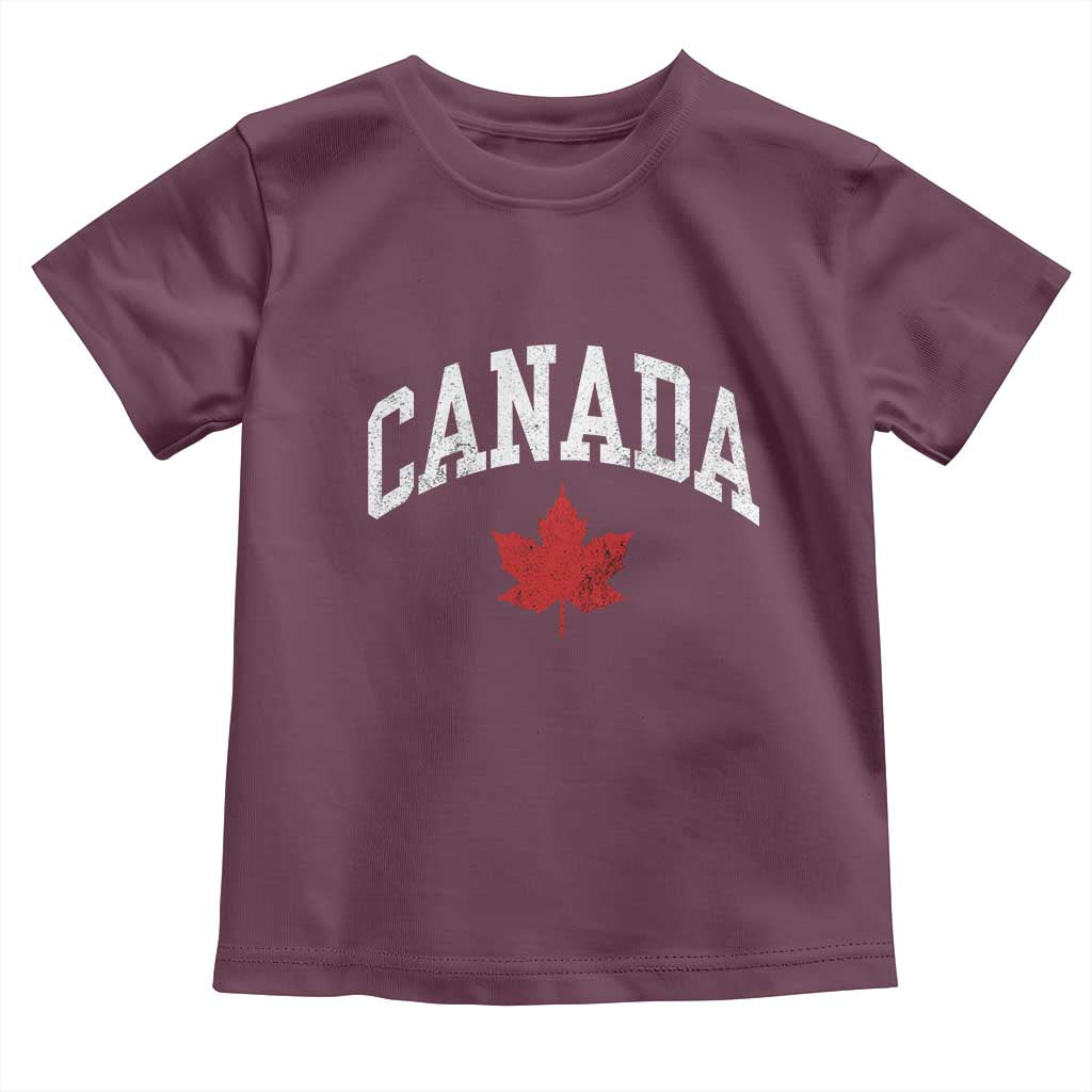 Canada Maple Leaf Toddler T Shirt Canadian Pride TS10 Maroon Print Your Wear