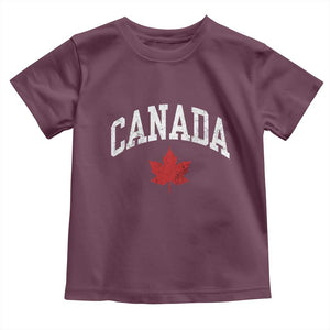Canada Maple Leaf Toddler T Shirt Canadian Pride TS10 Maroon Print Your Wear