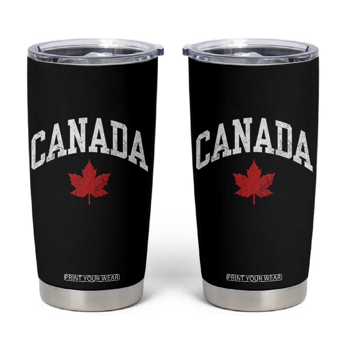 Canada Maple Leaf Tumbler Cup Canadian Pride TS10 Black Print Your Wear