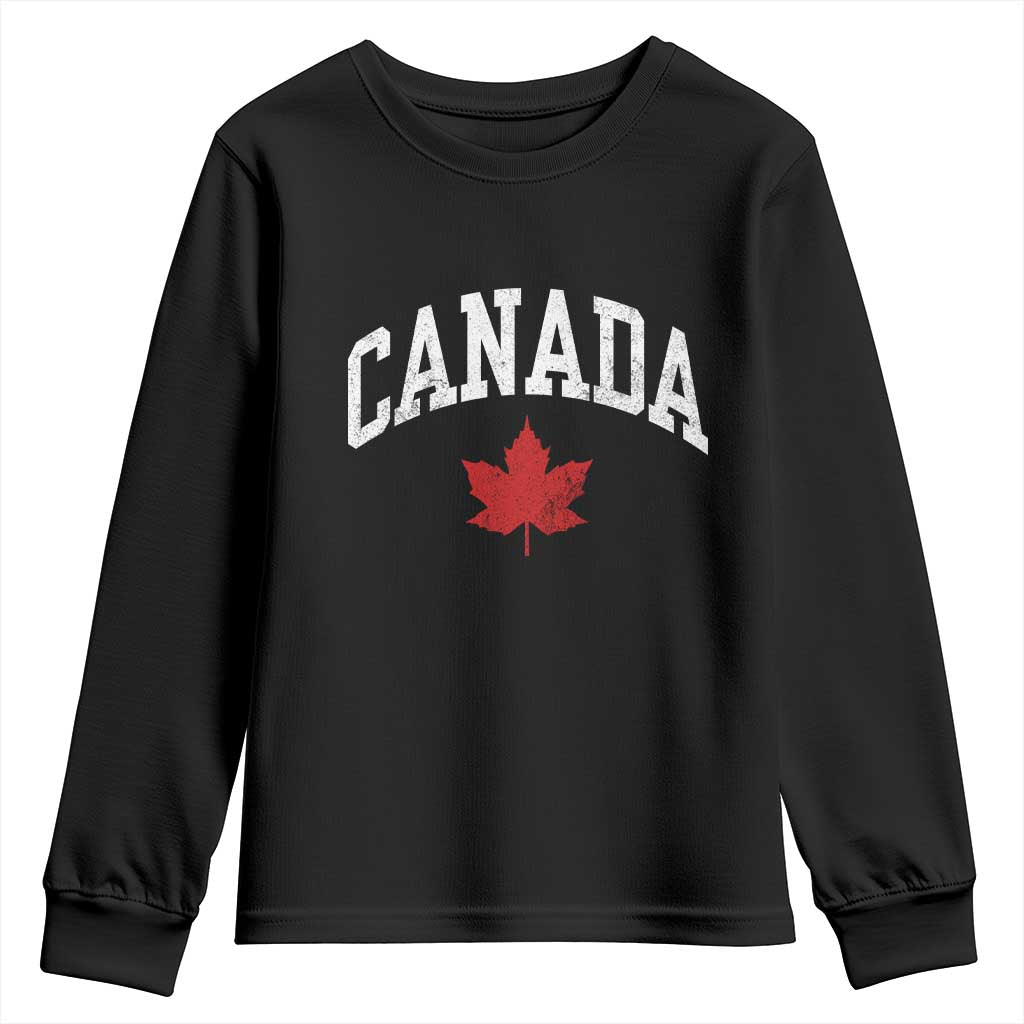 Canada Maple Leaf Youth Sweatshirt Canadian Pride TS10 Black Print Your Wear