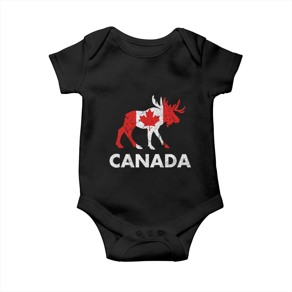 Canada Moose Maple Leaf Baby Onesie Canadian Pride TS10 Black Print Your Wear