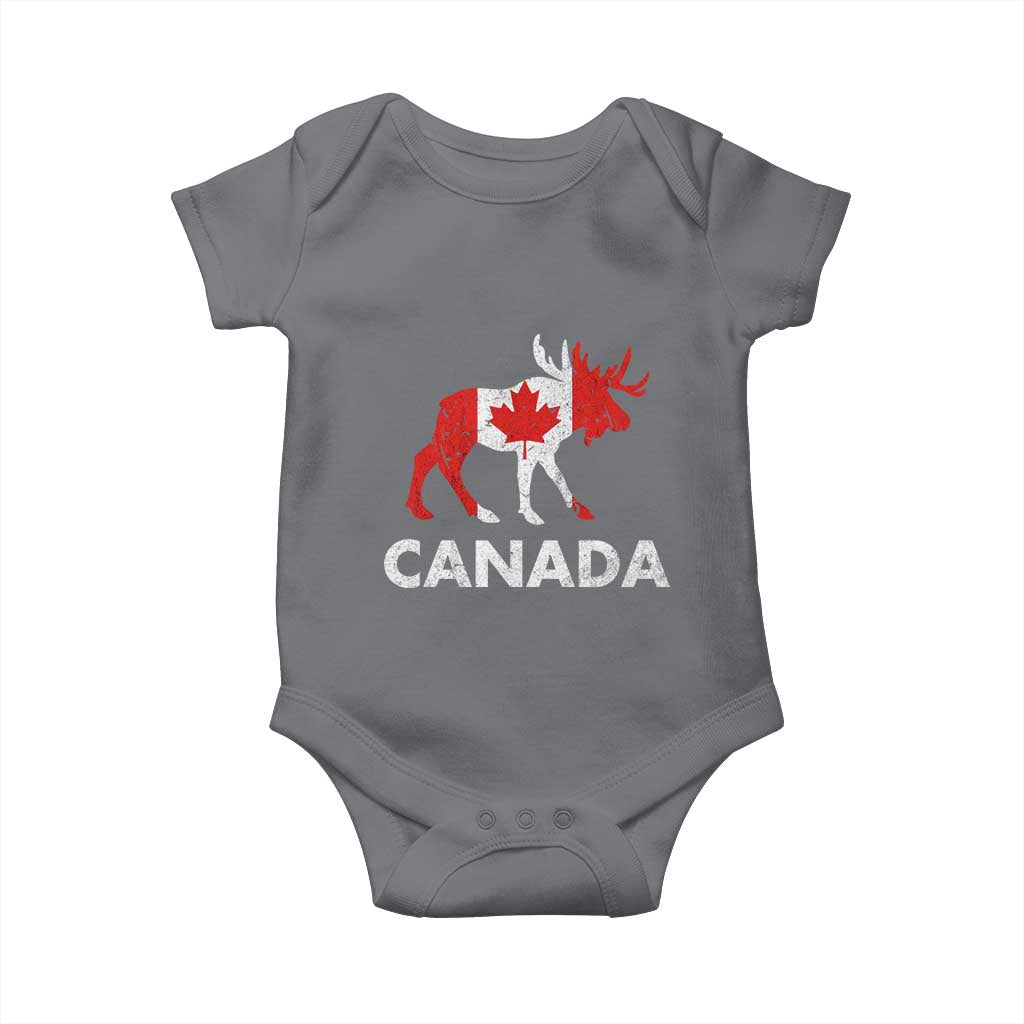 Canada Moose Maple Leaf Baby Onesie Canadian Pride TS10 Charcoal Print Your Wear