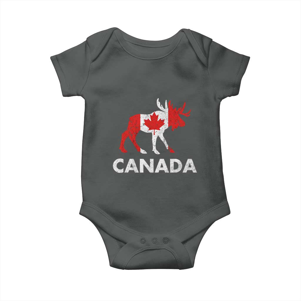 Canada Moose Maple Leaf Baby Onesie Canadian Pride TS10 Dark Heather Print Your Wear