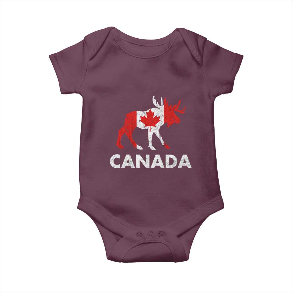 Canada Moose Maple Leaf Baby Onesie Canadian Pride TS10 Maroon Print Your Wear