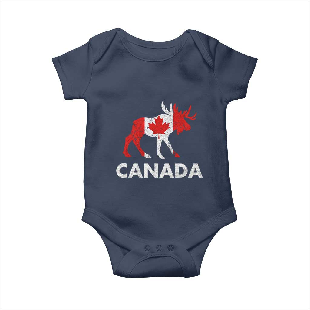 Canada Moose Maple Leaf Baby Onesie Canadian Pride TS10 Navy Print Your Wear