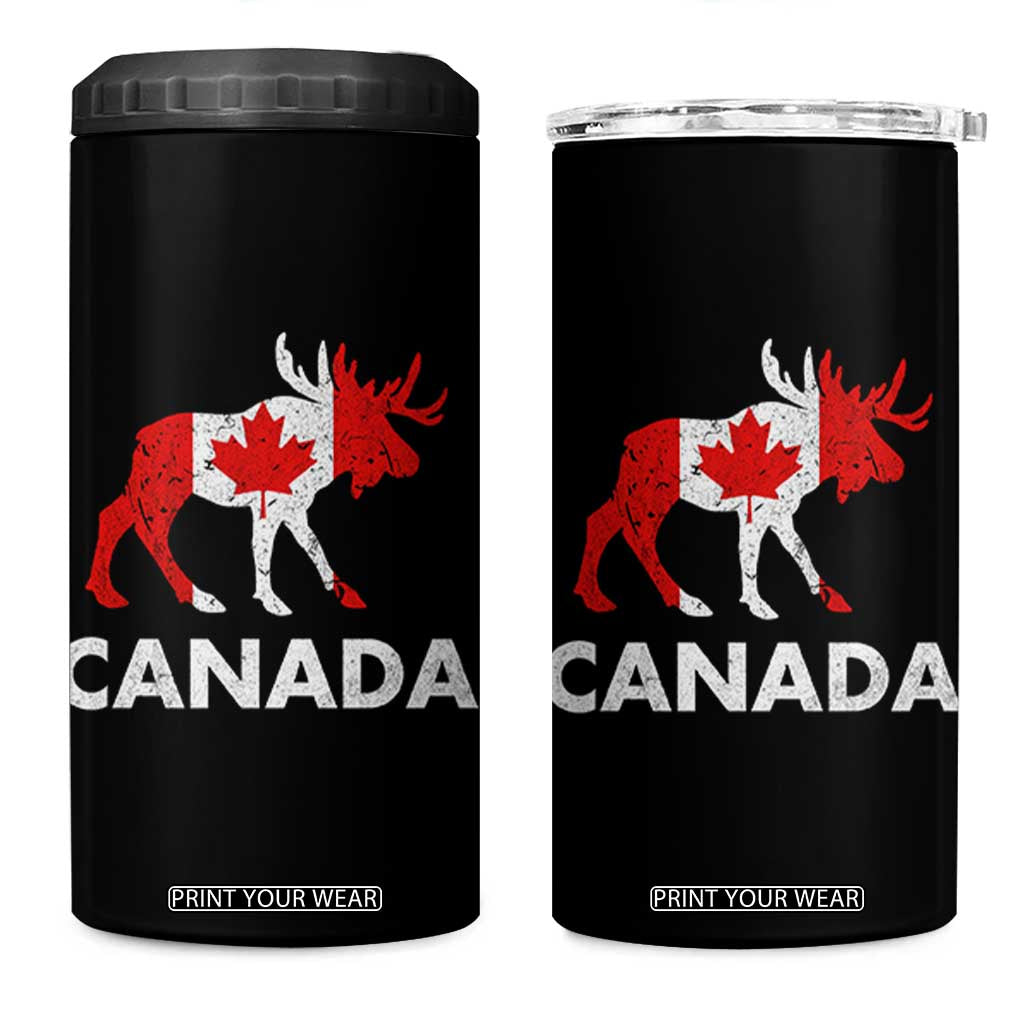 Canada Moose Maple Leaf 4 in 1 Can Cooler Tumbler Canadian Pride TS10 One Size: 16 oz Black Print Your Wear