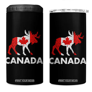 Canada Moose Maple Leaf 4 in 1 Can Cooler Tumbler Canadian Pride TS10 One Size: 16 oz Black Print Your Wear