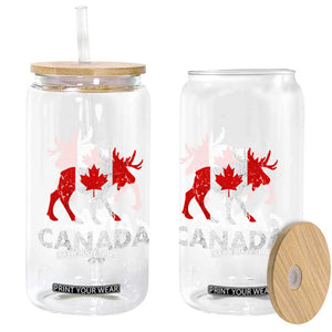 Canada Moose Maple Leaf Glass Can Canadian Pride TS10 Print Your Wear