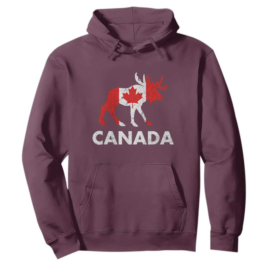 Canada Moose Maple Leaf Hoodie Canadian Pride TS10 Maroon Print Your Wear