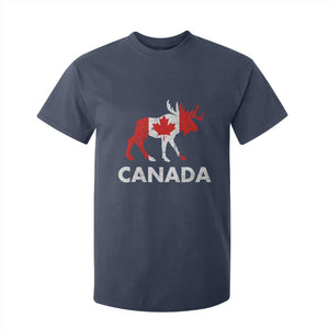 Canada Moose Maple Leaf T Shirt For Kid Canadian Pride TS10 Navy Print Your Wear