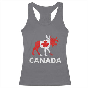 Canada Moose Maple Leaf Racerback Tank Top Canadian Pride TS10 Charcoal Print Your Wear