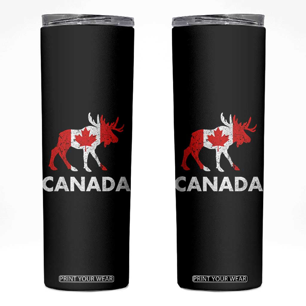 Canada Moose Maple Leaf Skinny Tumbler Canadian Pride TS10 Black Print Your Wear