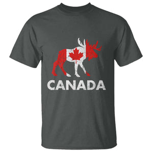 Canada Moose Maple Leaf T Shirt Canadian Pride TS10 Dark Heather Print Your Wear
