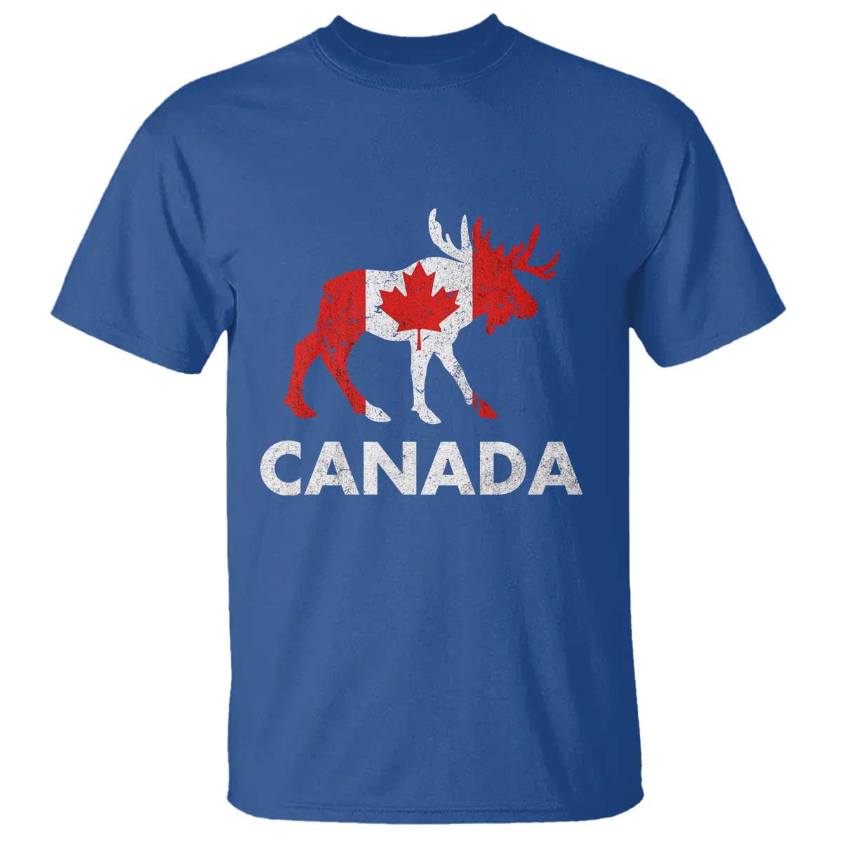 Canada Moose Maple Leaf T Shirt Canadian Pride TS10 Royal Blue Print Your Wear