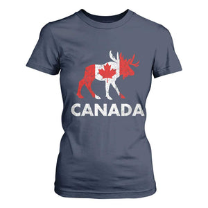 Canada Moose Maple Leaf T Shirt For Women Canadian Pride TS10 Navy Print Your Wear