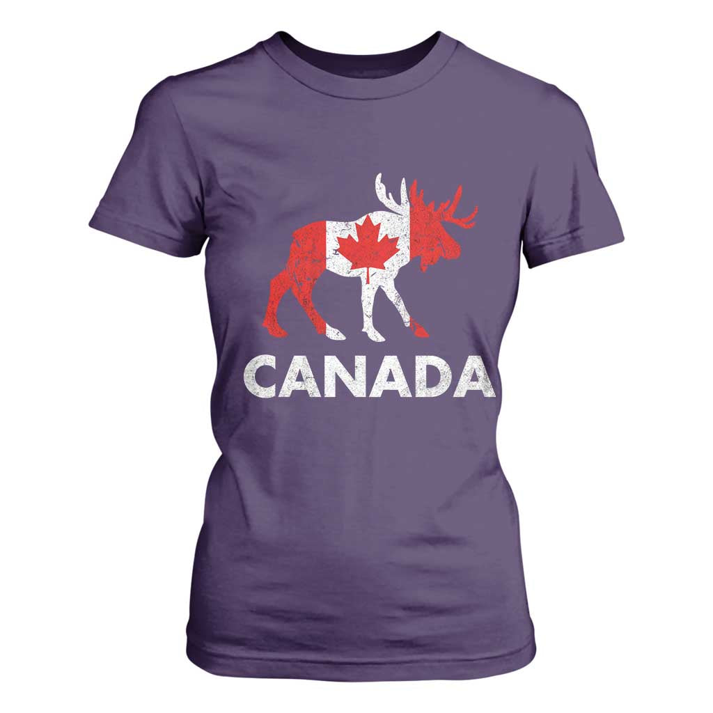 Canada Moose Maple Leaf T Shirt For Women Canadian Pride TS10 Purple Print Your Wear