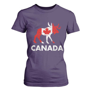 Canada Moose Maple Leaf T Shirt For Women Canadian Pride TS10 Purple Print Your Wear